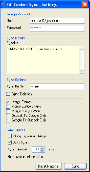 скриншот GO Contact Sync Proxy
