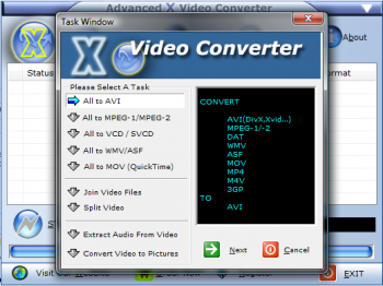 скриншот Advanced X Video Converter