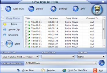 скриншот AoA DVD Ripper
