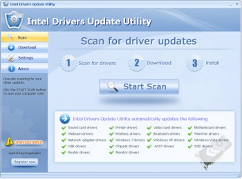 скриншот Intel Drivers Update Utility