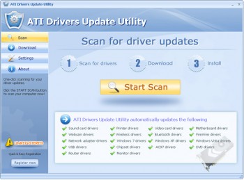 скриншот ATI Drivers Update Utility