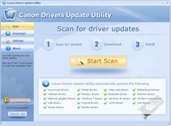 скриншот Canon Drivers Update Utility