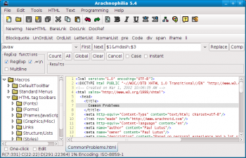 скриншот Arachnophilia