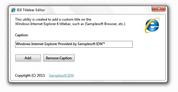 скриншот IE8 Titlebar Editor