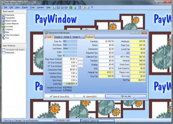 скриншот PayWindow Payroll System