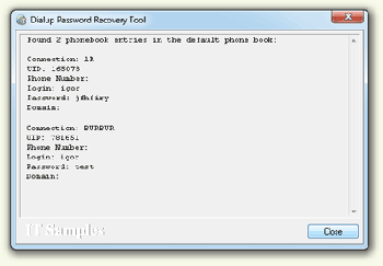 скриншот Dialup Password Recovery Tool 