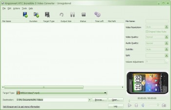 скриншот HTC Incredible S Video Converter