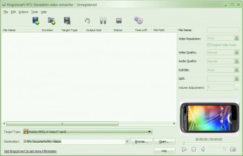 скриншот KingConvert HTC Sensation Video Converter