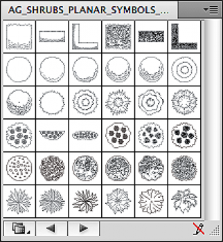 скриншот Artisans Gardens Landscape Design Symbols in Plan View B&W