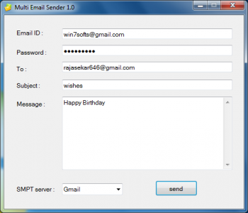 скриншот Multi Email Sender 