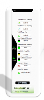 скриншот Ram Optimizer Bar
