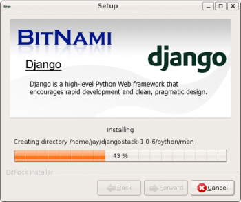 скриншот BitNami DjangoStack