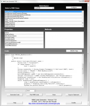 скриншот WMI Code Generator