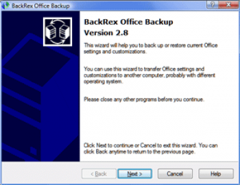 скриншот BackRex Office Backup
