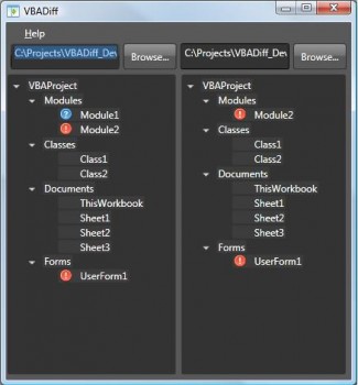 скриншот VbaDiff