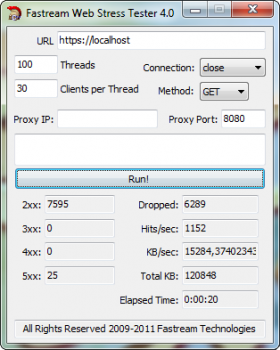 скриншот Web Stress Tester