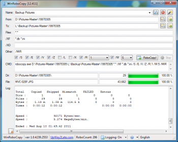 скриншот WinRoboCopy