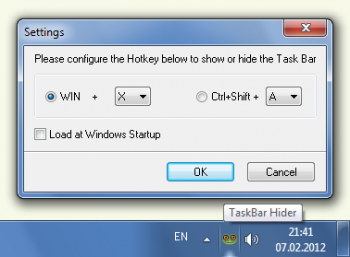 скриншот TaskBar Hider