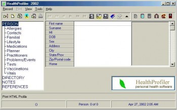 скриншот HealthProfiler