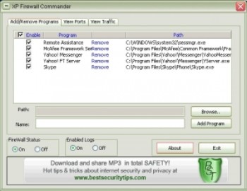 скриншот XP Firewall Commander 