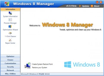 скриншот Windows 8 Manager