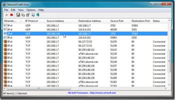 скриншот NetworkTrafficView
