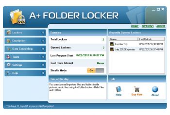 скриншот A+ Folder Locker