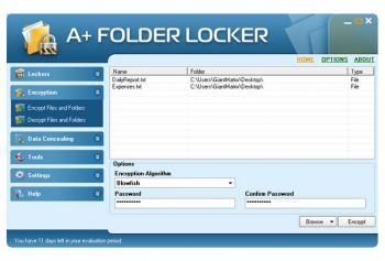 скриншот A+ Folder Locker